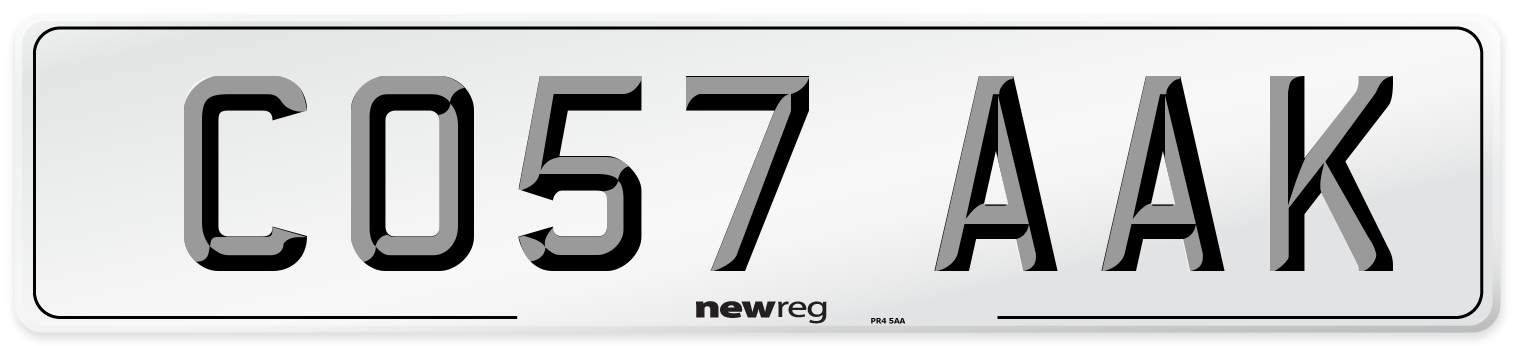 CO57 AAK Number Plate from New Reg